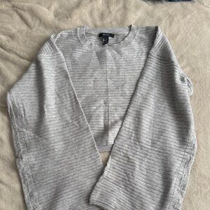 Forever 21 Woman’s Gray Rimed Crewneck Sweater